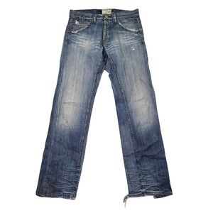 ENERGIE Kirk Jean'Session Worn‎ Out Distressed Blue Denim Jeans Mens 31x34 Italy